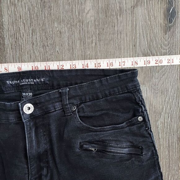 [Truth Substance Common Sense] 36x30 Black Moto Jeans - Picture 5 of 6
